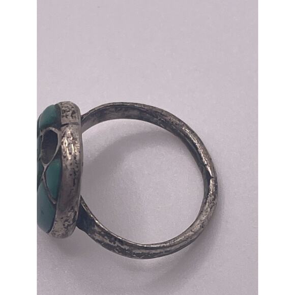 Vtg Annie Quam Gasper AQC Turquoise Hummingbird Sterling Native American Ring - Picture 4 of 7